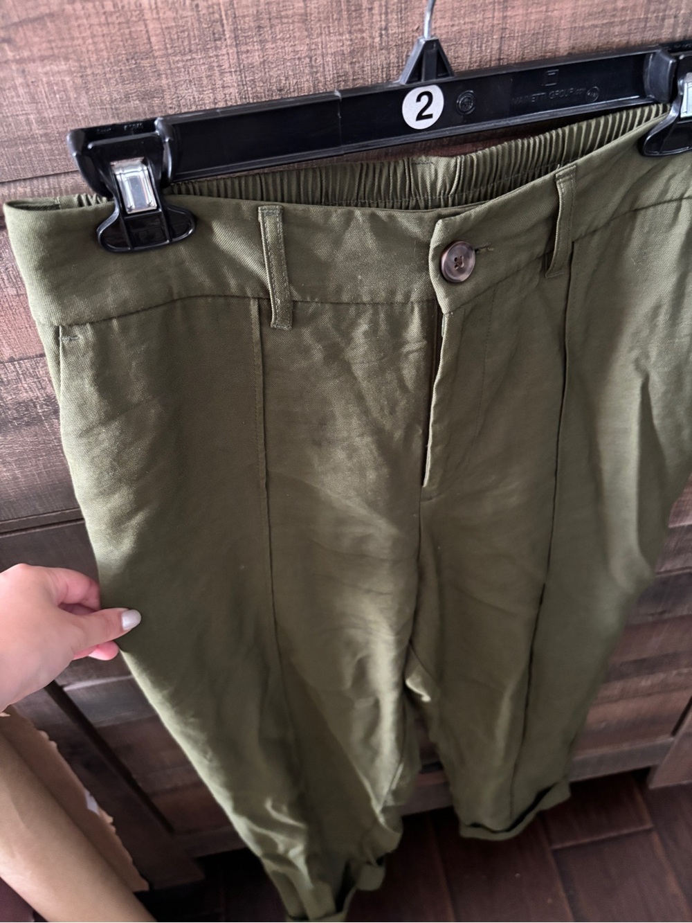 Green Cuffed Trousers w/darts